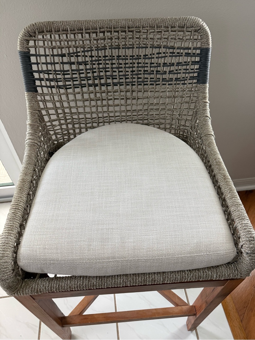 RH Outdoor Stool Seat Cushions Oatmeal Pair 17x17 NWT